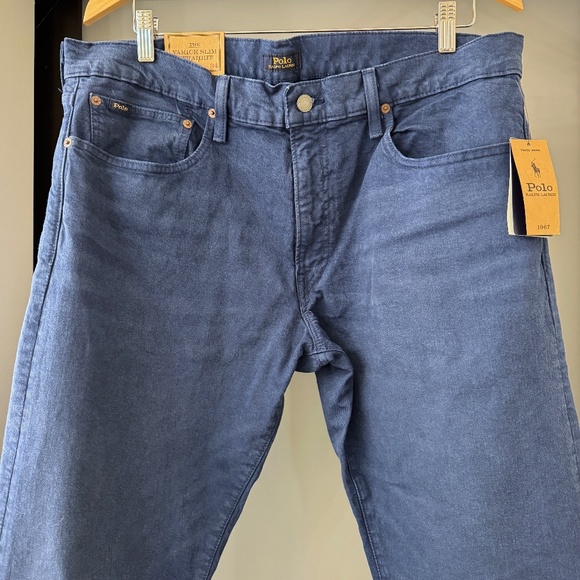 Polo Ralph Lauren Varick Slim Straight Men’s Pants Garment Dyed Denim 36×34 - Picture 3 of 6